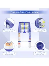 Thang nhôm rút đơn Nikawa NK-38 new