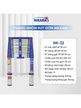 Thang nhôm rút đơn Nikawa NK-32 New