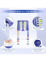 Thang nhôm rút gọn đơn Nikawa NK-60 new