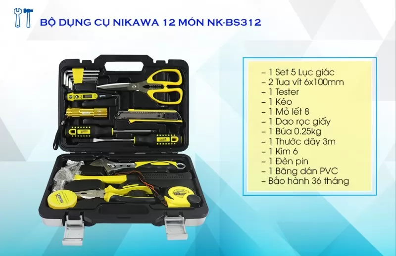 Bộ dụng cụ đa năng Nikawa 12 m&oacute;n NK-BS3122