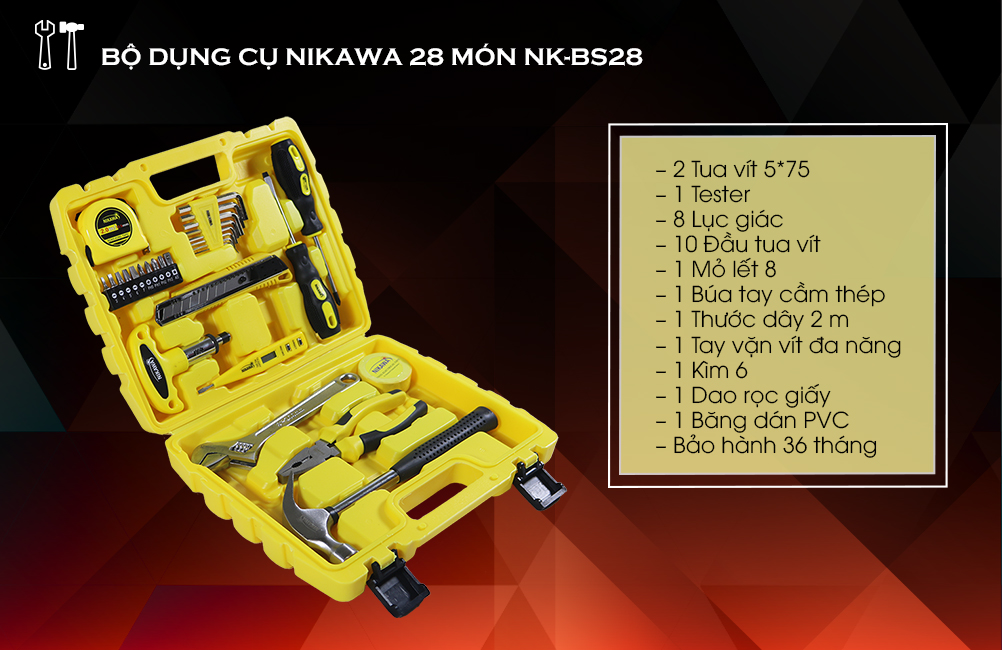 Bộ dụng cụ đa năng Nikawa 28 món NK-BS9282