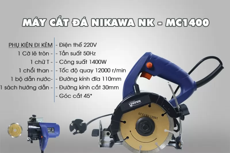 Máy cắt gạch, đá đa năng Nikawa NK-MC14004