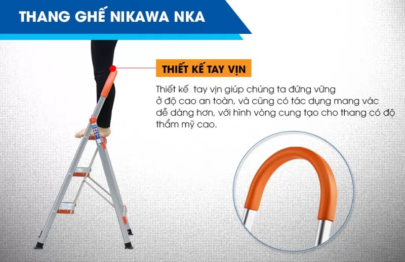 Thang ghế nhôm 4 bậc Nikawa NKA - 043