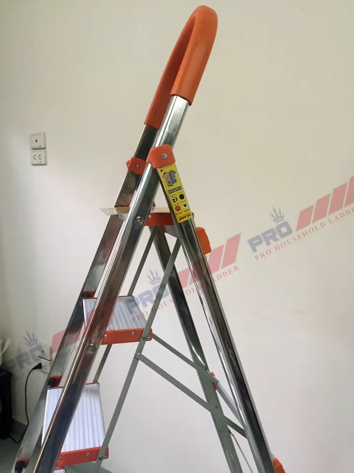Thang ghế nhôm khung inox Pro Đài Loan 4 bậc bản to2