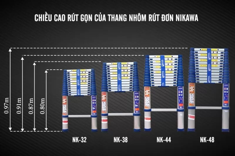 Thang nh&ocirc;m r&uacute;t đơn Nikawa NK-38 new2