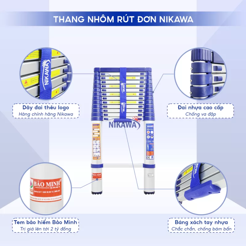 Thang nh&ocirc;m r&uacute;t gọn đơn Nikawa NK-48 new2