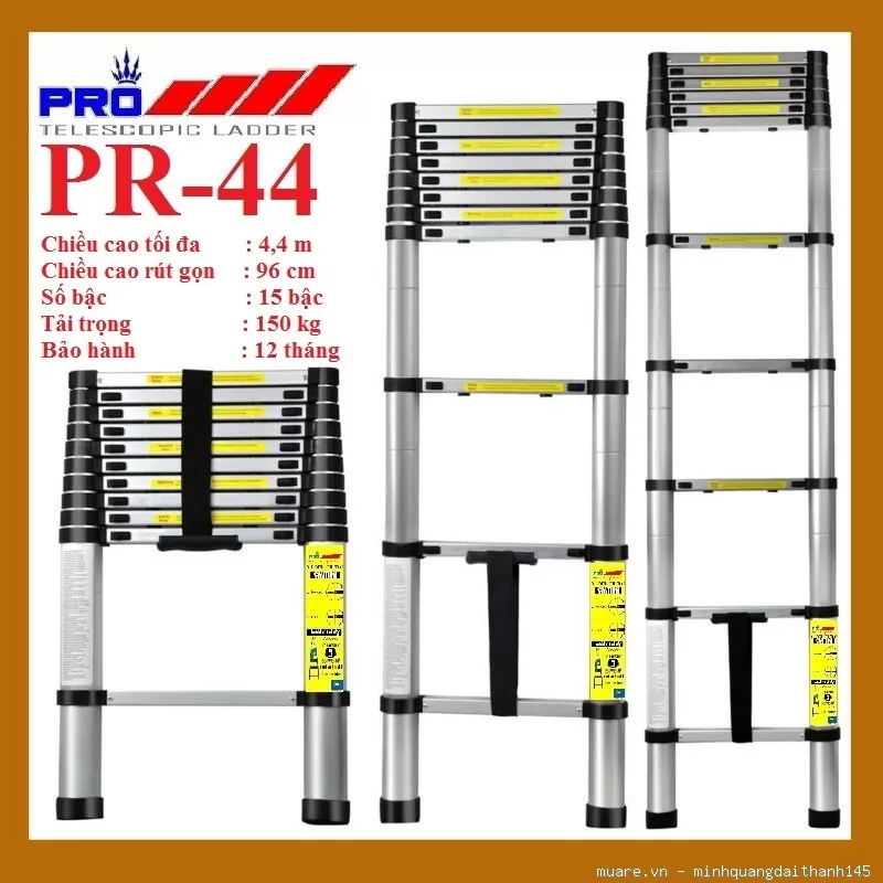 Thang nhôm rút gọn đơn Pro PR442