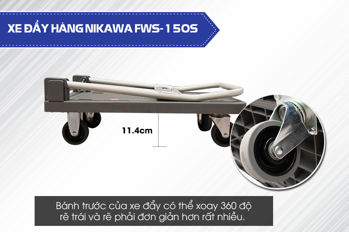 Xe đẩy hàng 4 bánh Nikawa FWS-150S6