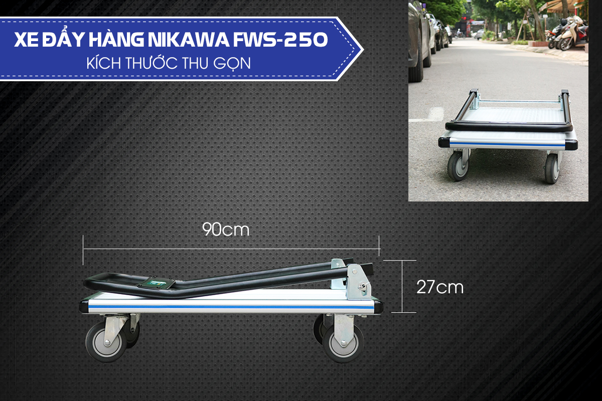 Xe đẩy hàng 4 bánh Nikawa FWS-2504