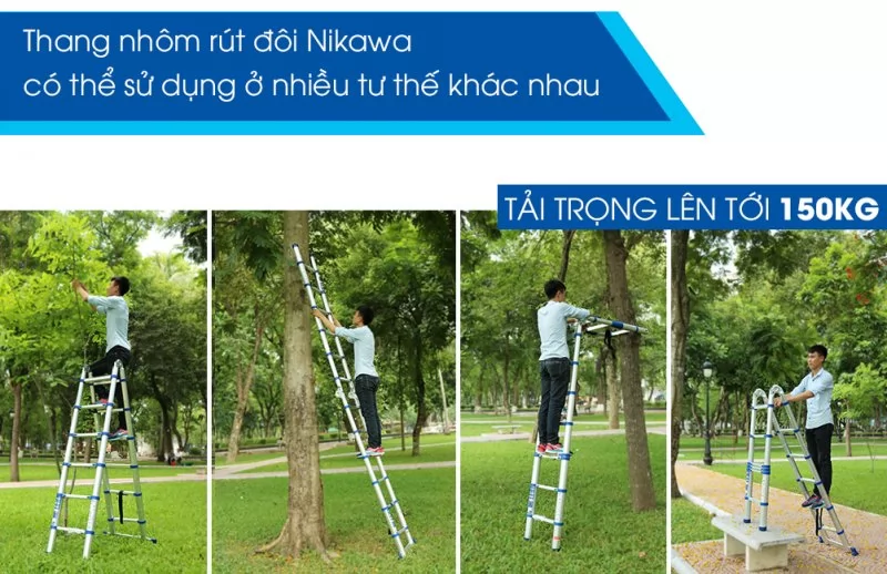 Những ưu điểm nổi bật của thang nhôm rút gọn đôi Nikawa