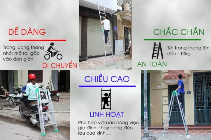 Cách sử dụng thang nhôm chữ A an toàn khi sửa chữa điện dân dụng