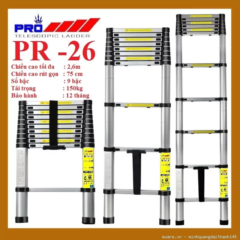 Thang nhôm rút gọn đơn Pro PR-26