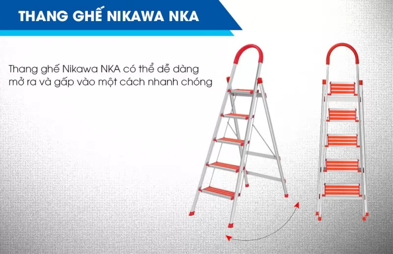 Thang ghế nhôm 5 bậc Nikawa NKA - 05