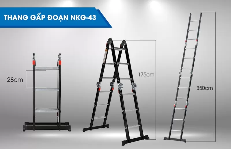 Thang nhôm chữ M 3,5m Nikawa NKG-43