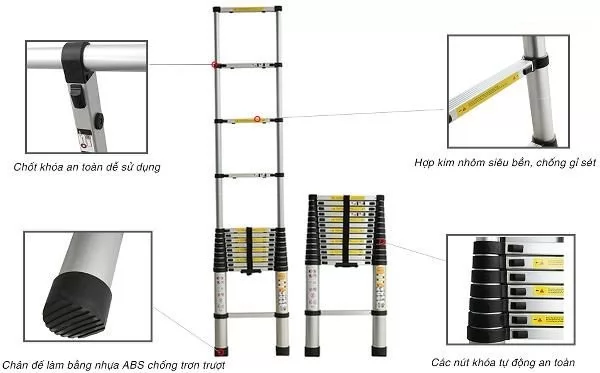 Thang nhôm rút gọn đơn Ameca AMC-440