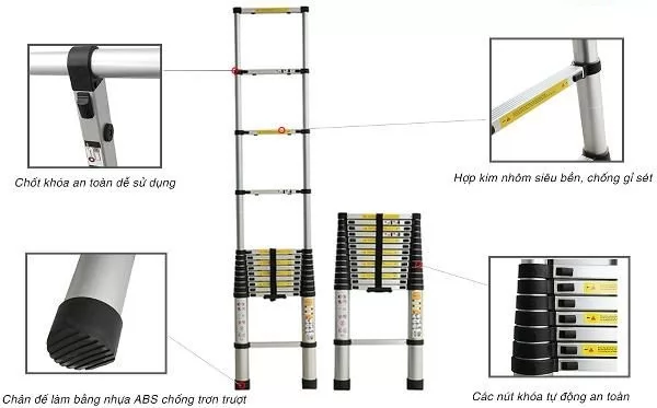 Thang nhôm rút gọn đơn Ameca AMC-480
