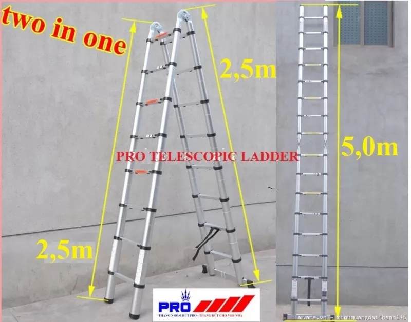 Thang nhôm rút gọn đôi Pro PR-50 AI