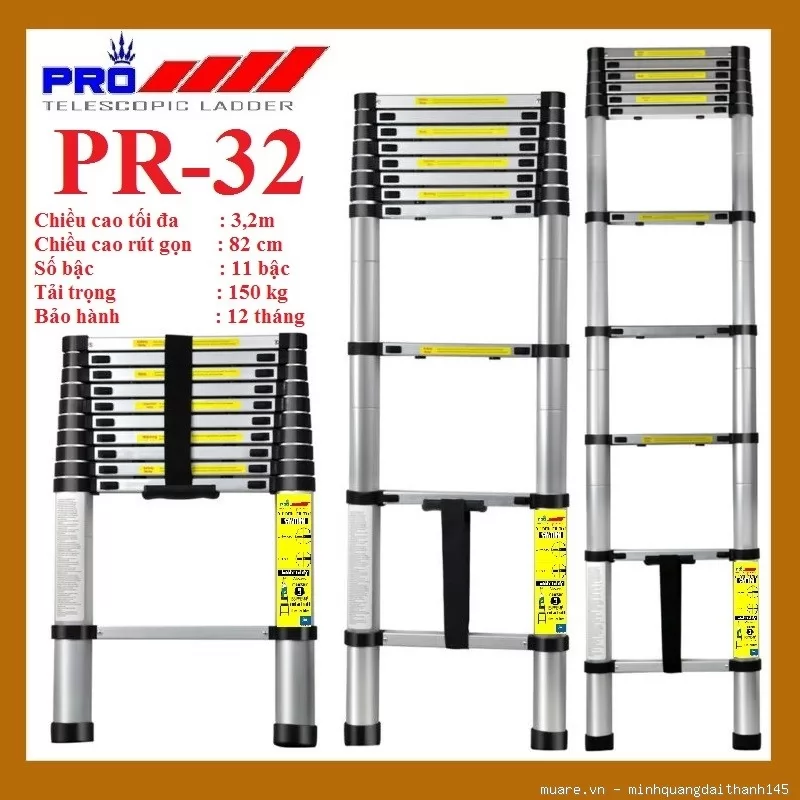 Thang nhôm rút gọn đơn Pro PR32