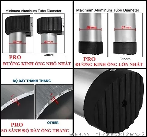 Thang nhôm rút gọn đơn Pro Pr-38