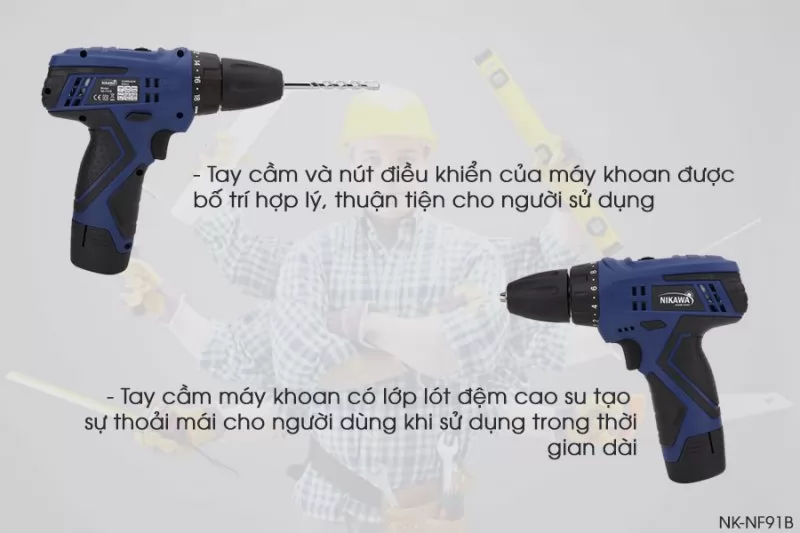 Bộ dụng cụ đa năng khoan không dây Nikawa NK-F91B