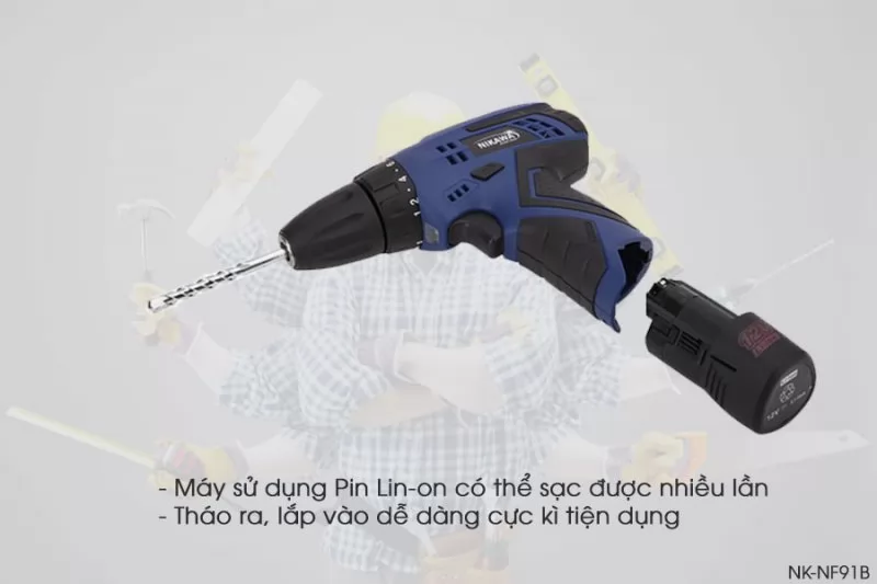 Bộ dụng cụ đa năng khoan không dây Nikawa NK-F91B
