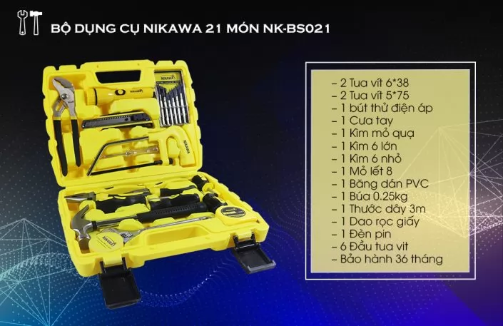 Bộ dụng cụ đa năng Nikawa 21 món NK-BS021