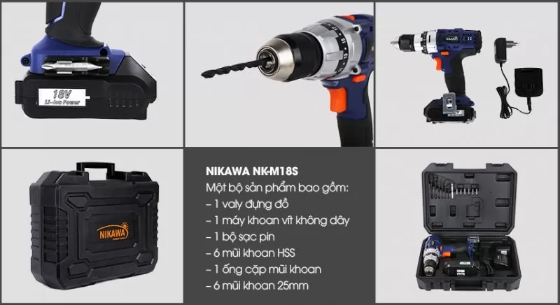 Máy khoan không dây Nikawa NK-M18S