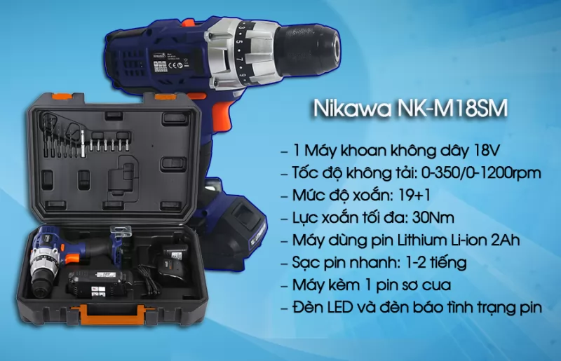 Máy khoan không dây Nikawa NK-M18SM