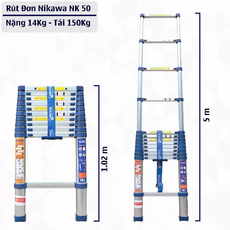 Thang nhôm rút gọn đơn Nikawa NK-50 new
