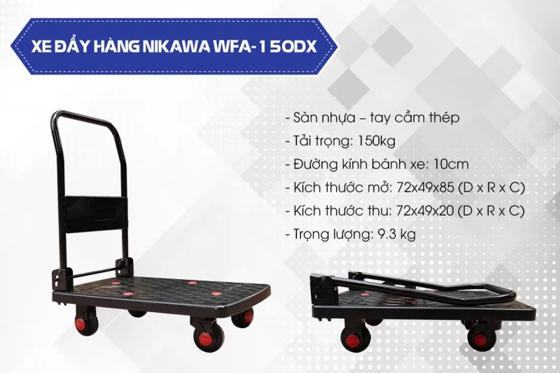 Xe đẩy hàng 4 bánh Nikawa WFA-150DX